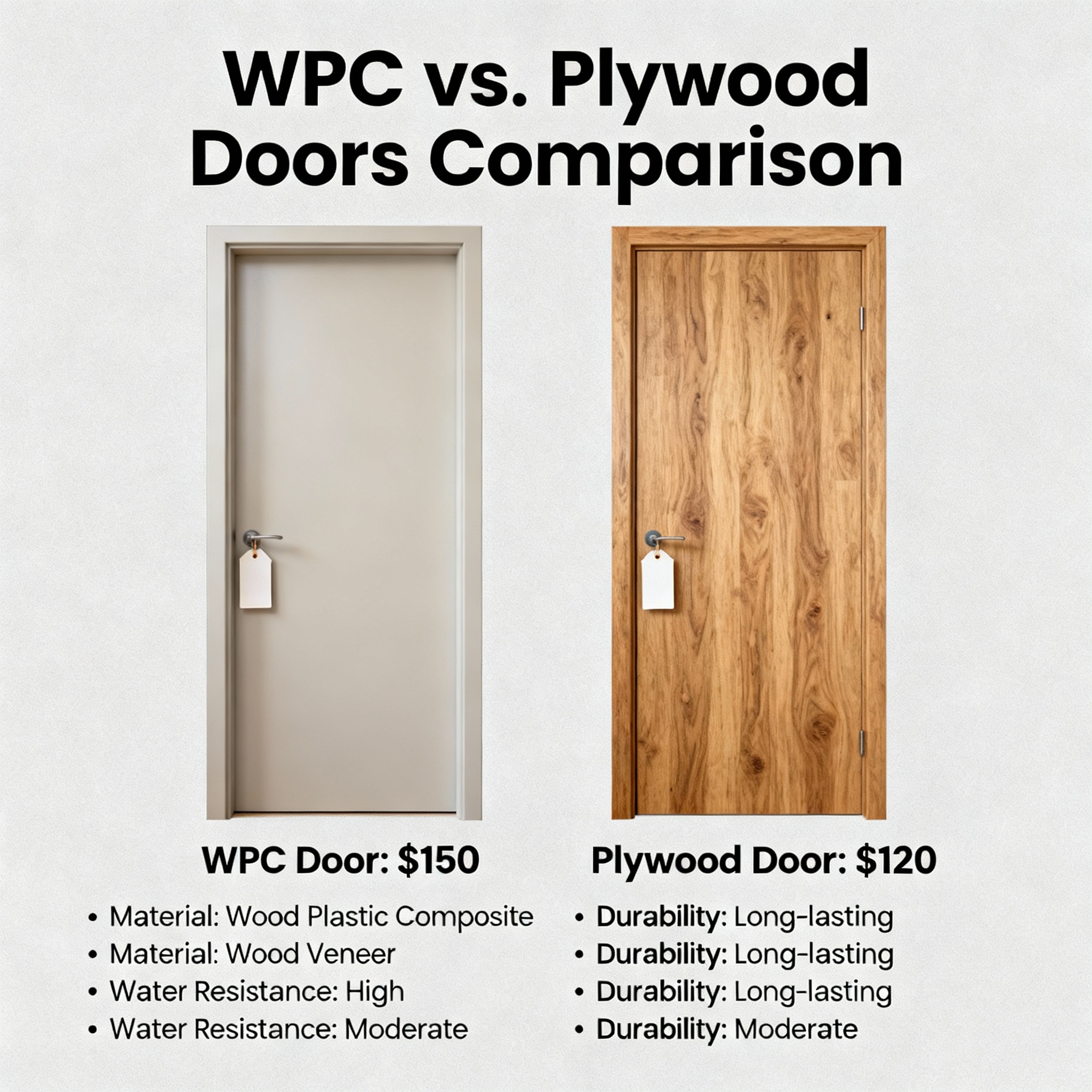 Cost Comparison: WPC vs. Plywood Doors